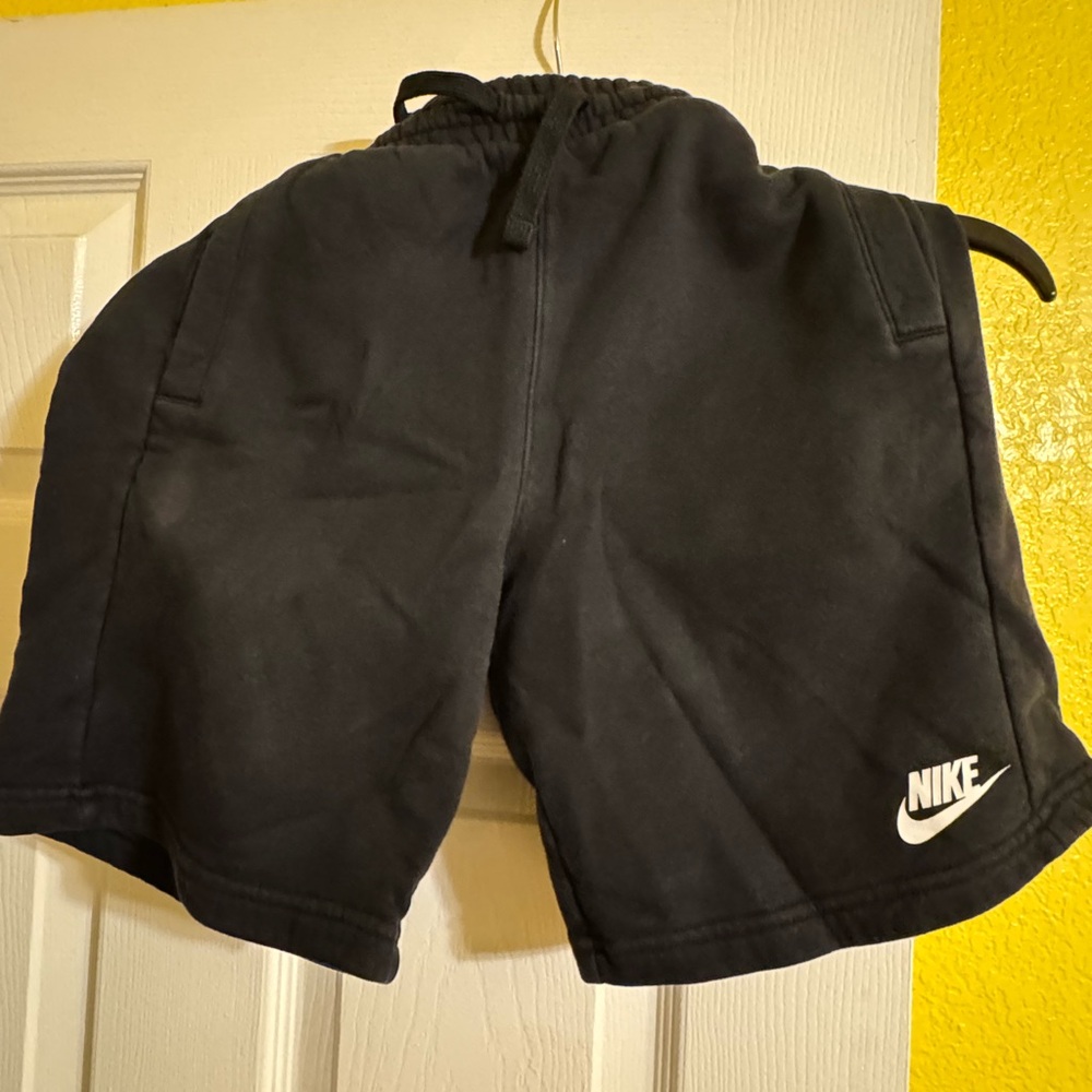 Nike Kids Black Shorts with White Logo
